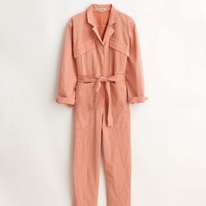 ALEX MILL Expedition Jumpsuit in City Pink Washed Twill, size small